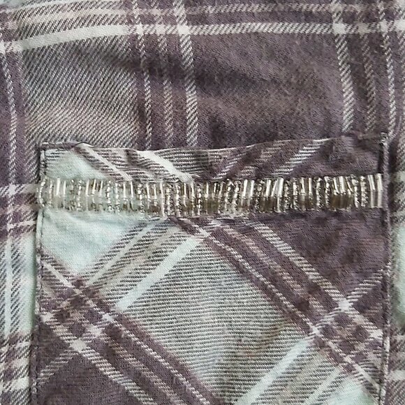 GIRLS Justice Mint Green/Grey Plaid Button Down Shirt Size 8 | Stylish and Comfy - Picture 3 of 7